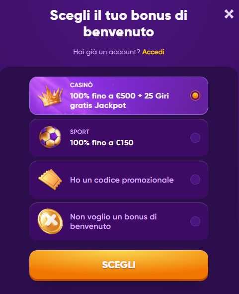 Bonus di benvenuto Kingmaker